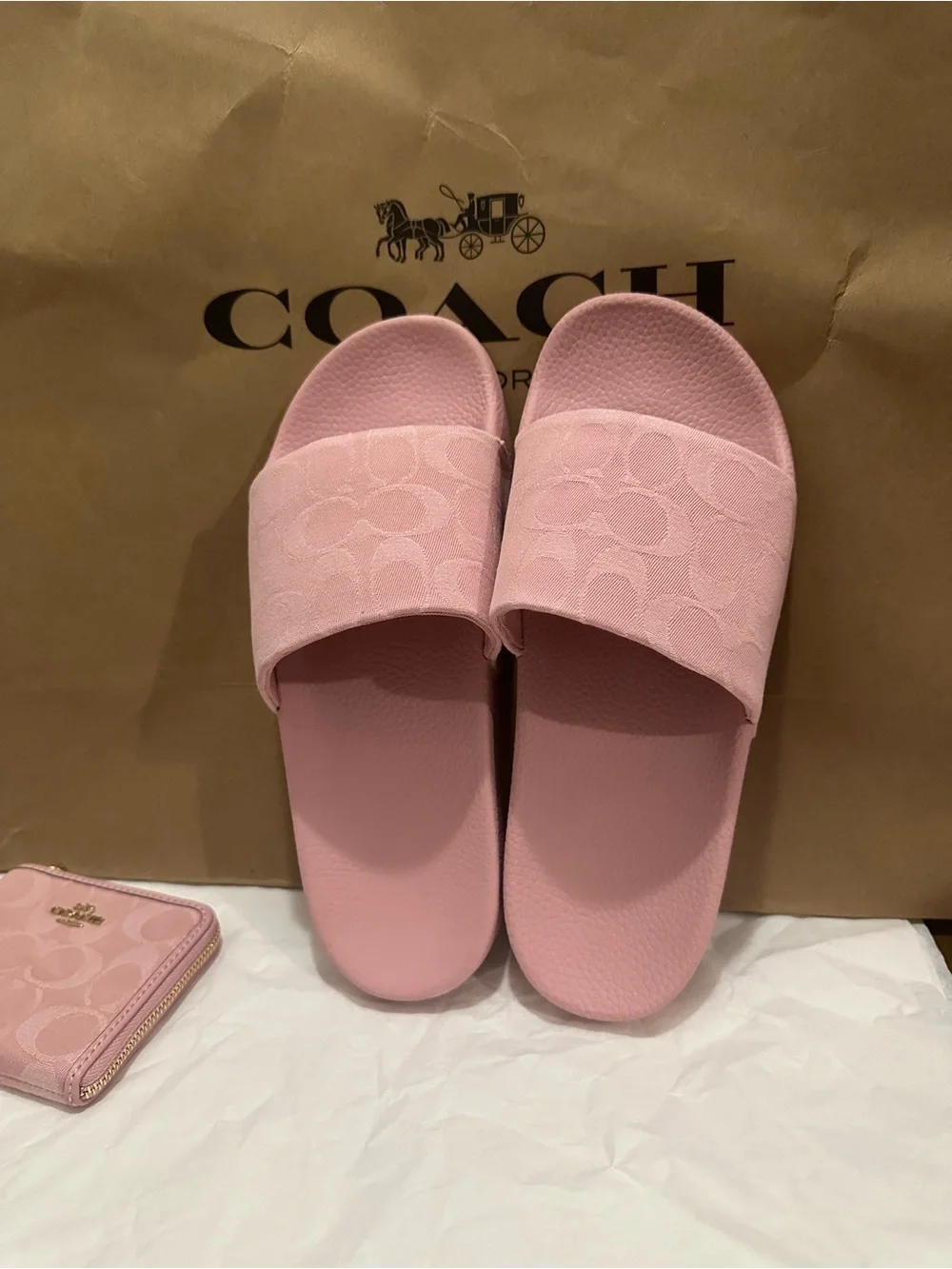 COACH Pink Signature Slides